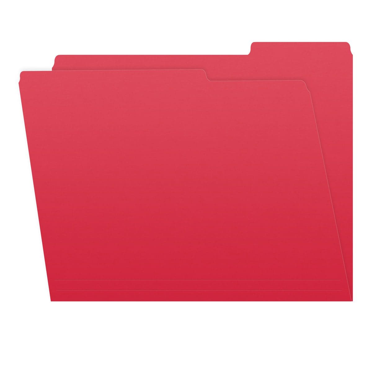 Red Letter Size Top Tab Single Ply Folders with 1/3 Cut Assorted Tabs, 11 pt Red Stock, 100/Box (S-30503-RED)