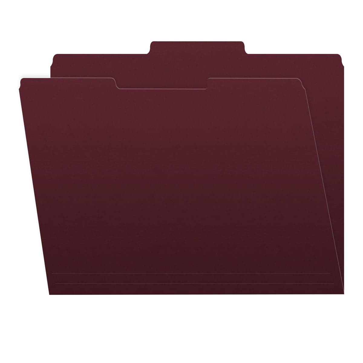 Maroon Letter Size Top Tab Single Ply Folders with 1/3 Cut Assorted Tabs, 11 pt Maroon Stock, 100/Box (S-30503-MRN)