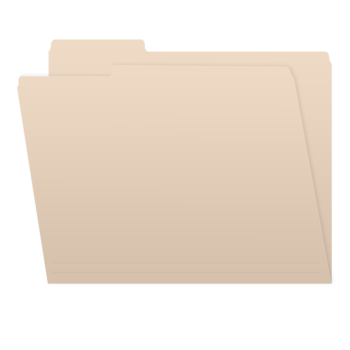 Manila Letter Size Top Tab Single Ply Folders with 1/3 Cut Assorted Tabs, 11 pt Manila Stock, 100/Box