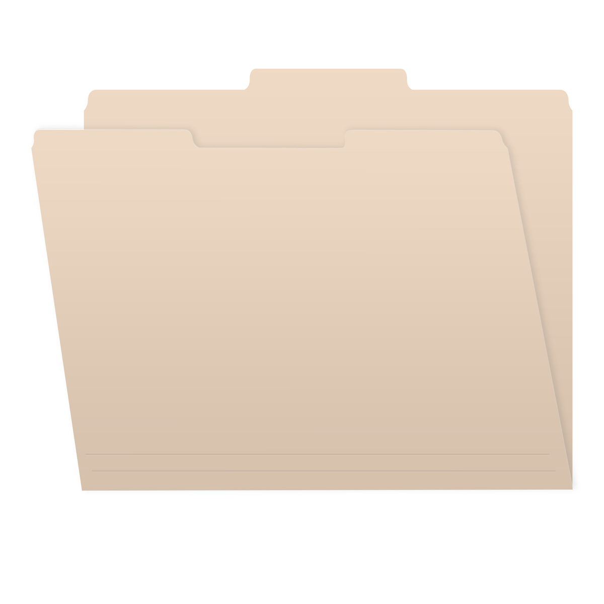 Manila Letter Size Top Tab Single Ply Folders with 1/3 Cut Assorted Tabs, 11 pt Manila Stock, 100/Box