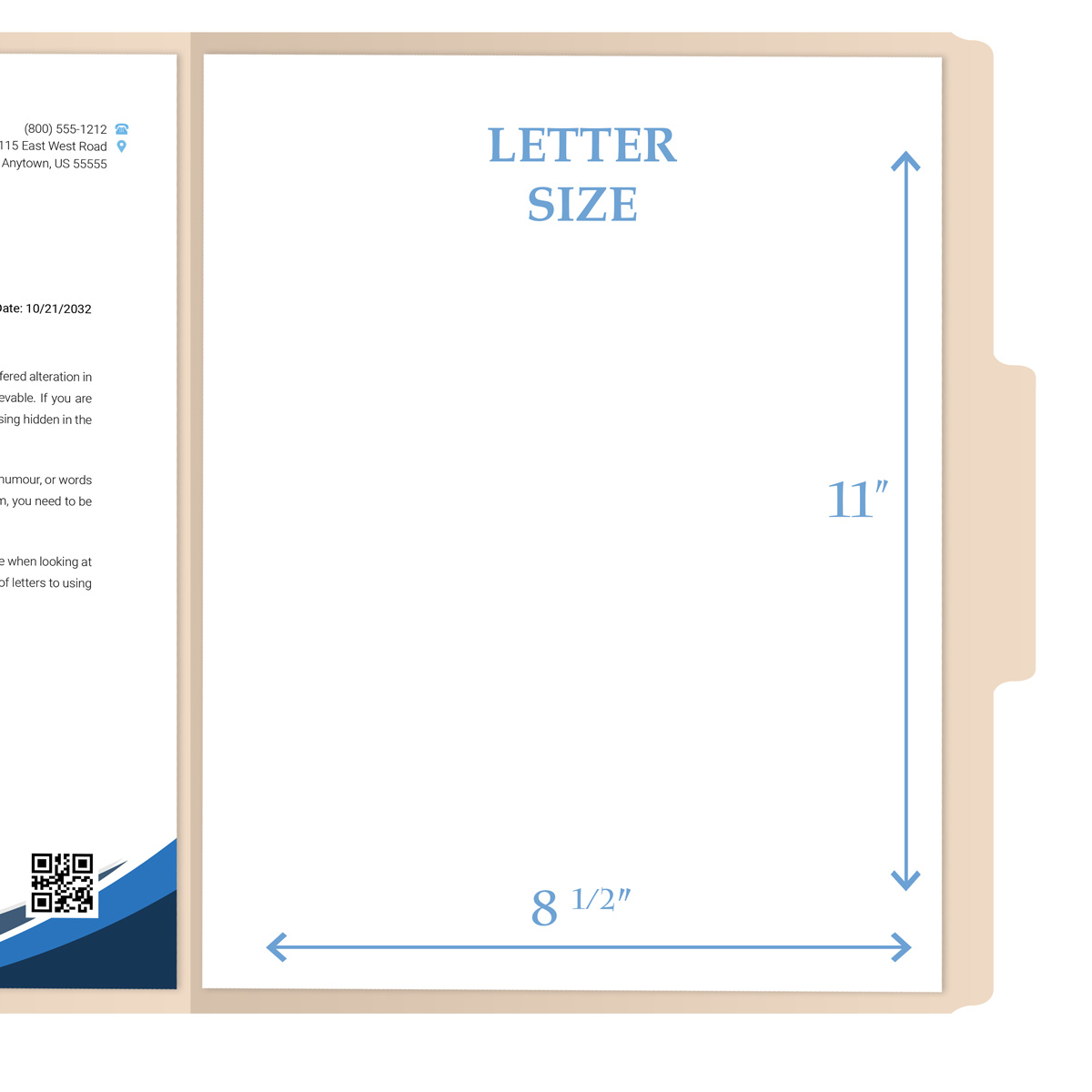 Manila Letter Size Top Tab Single Ply Folders with 1/3 Cut Assorted Tabs, 11 pt Manila Stock, 100/Box