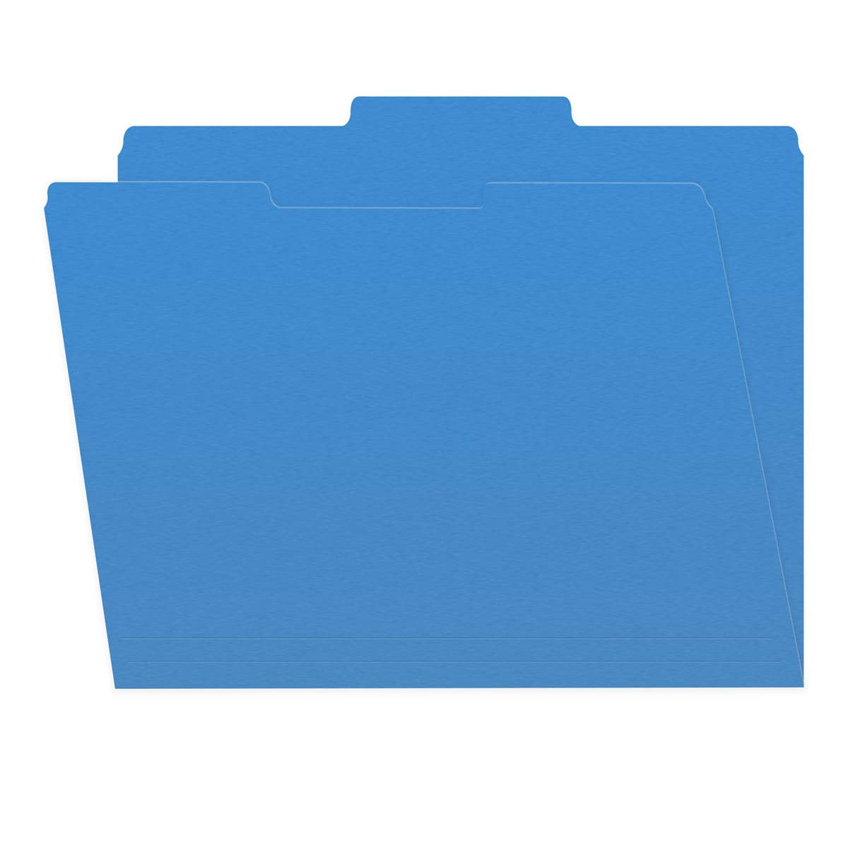 Blue Letter Size Top Tab Single Ply Folders with 1/3 Cut Assorted Tabs, 11 pt Blue Stock, 100/Box (S-30503-BLU)