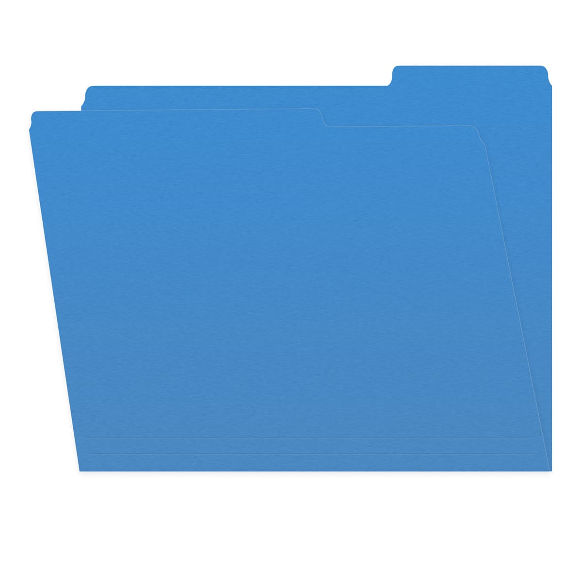Blue Letter Size Top Tab Single Ply Folders with 1/3 Cut Assorted Tabs, 11 pt Blue Stock, 100/Box (S-30503-BLU)