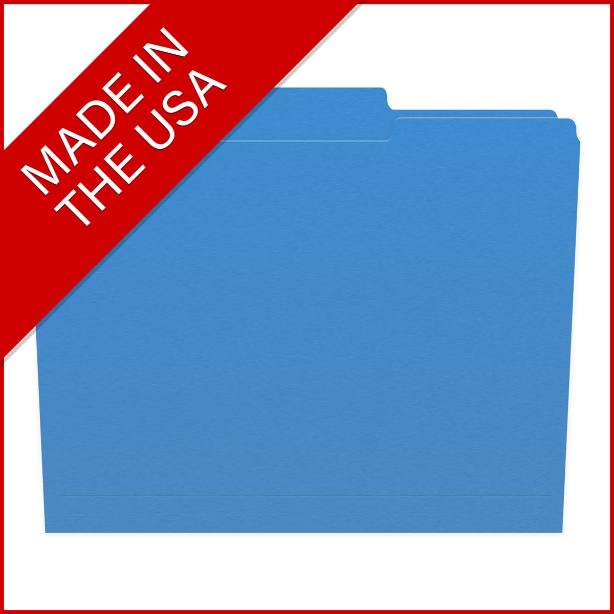 Blue Letter Size Top Tab Single Ply Folders with 1/3 Cut Assorted Tabs, 11 pt Blue Stock, 100/Box (S-30503-BLU)