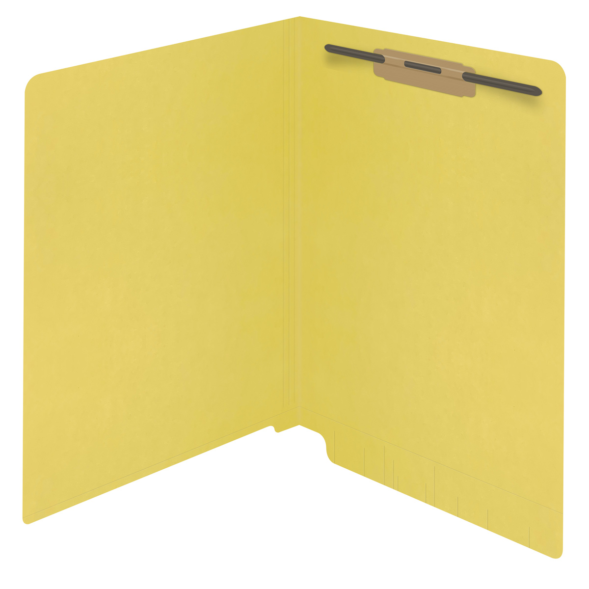 YELLOW End Tab Folder - Letter Size - Fastener in Position 1 - Full Cut 2-Ply Tab - 11 Pt. Yellow Stock - 50/Box