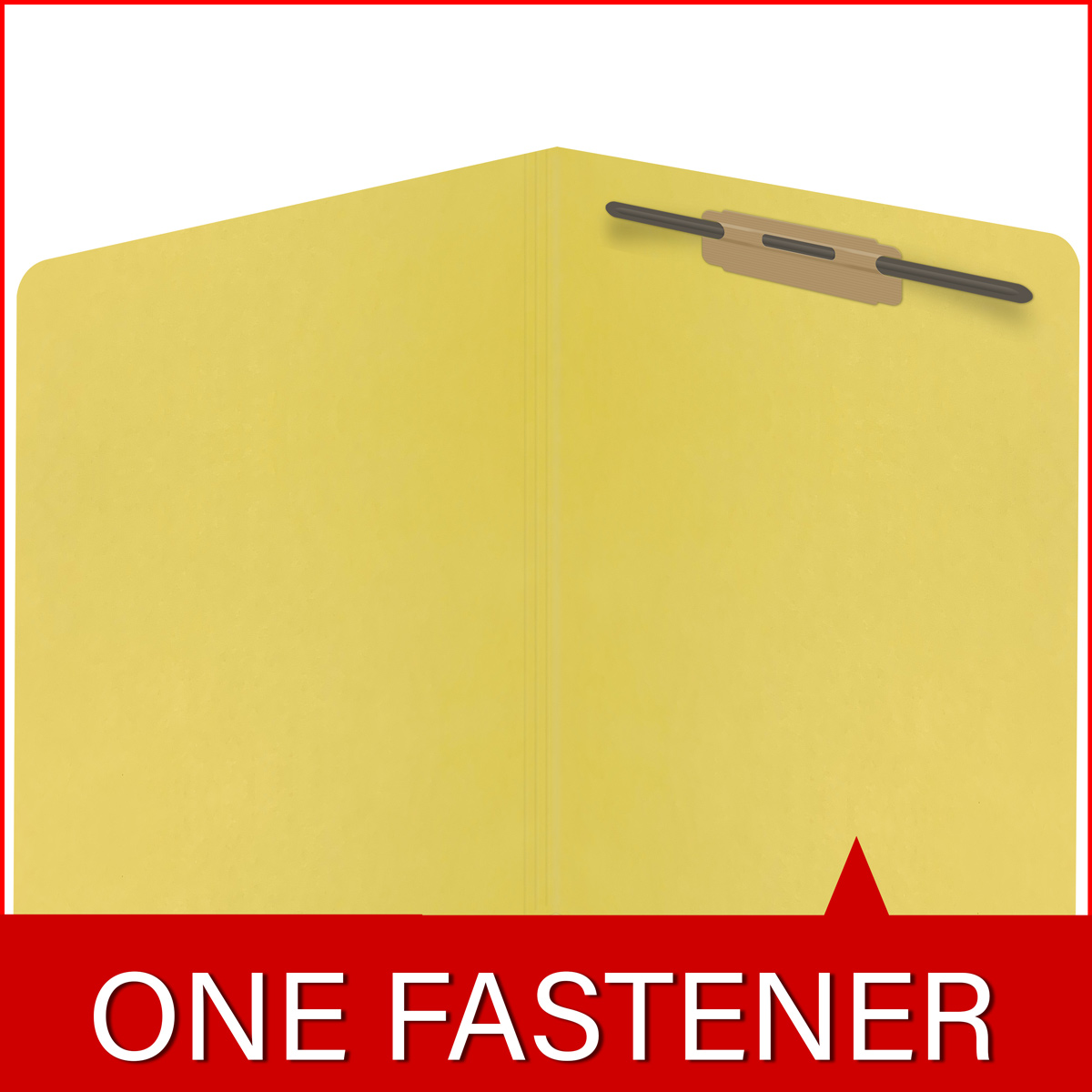 YELLOW End Tab Folder - Letter Size - Fastener in Position 1 - Full Cut 2-Ply Tab - 11 Pt. Yellow Stock - 50/Box