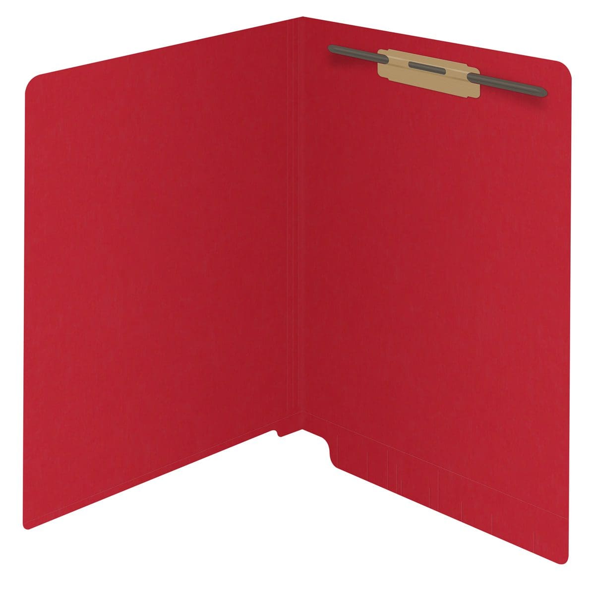 RED End Tab Folder - Letter Size - Fastener in Position 1 - Full Cut 2-Ply Tab - 11 Pt. Stock - 50/Box