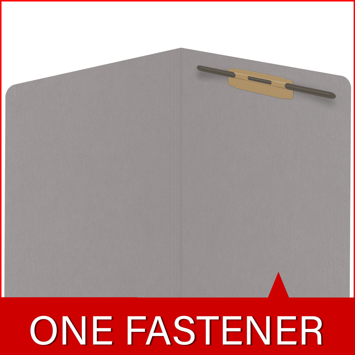 GRAY End Tab Folder - Letter Size - Fastener in Position 1 - Full Cut 2-Ply Tab - 11 Pt. Stock - 50/Box