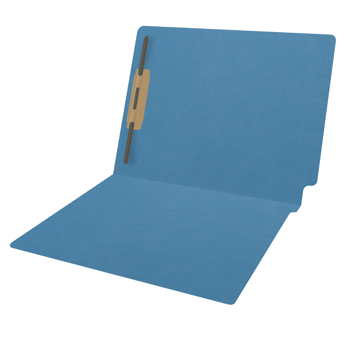 BLUE End Tab Folder - Letter Size - Fastener in Position 1 - Full Cut 2-Ply Tab - 11 Pt. Stock - 50/Box