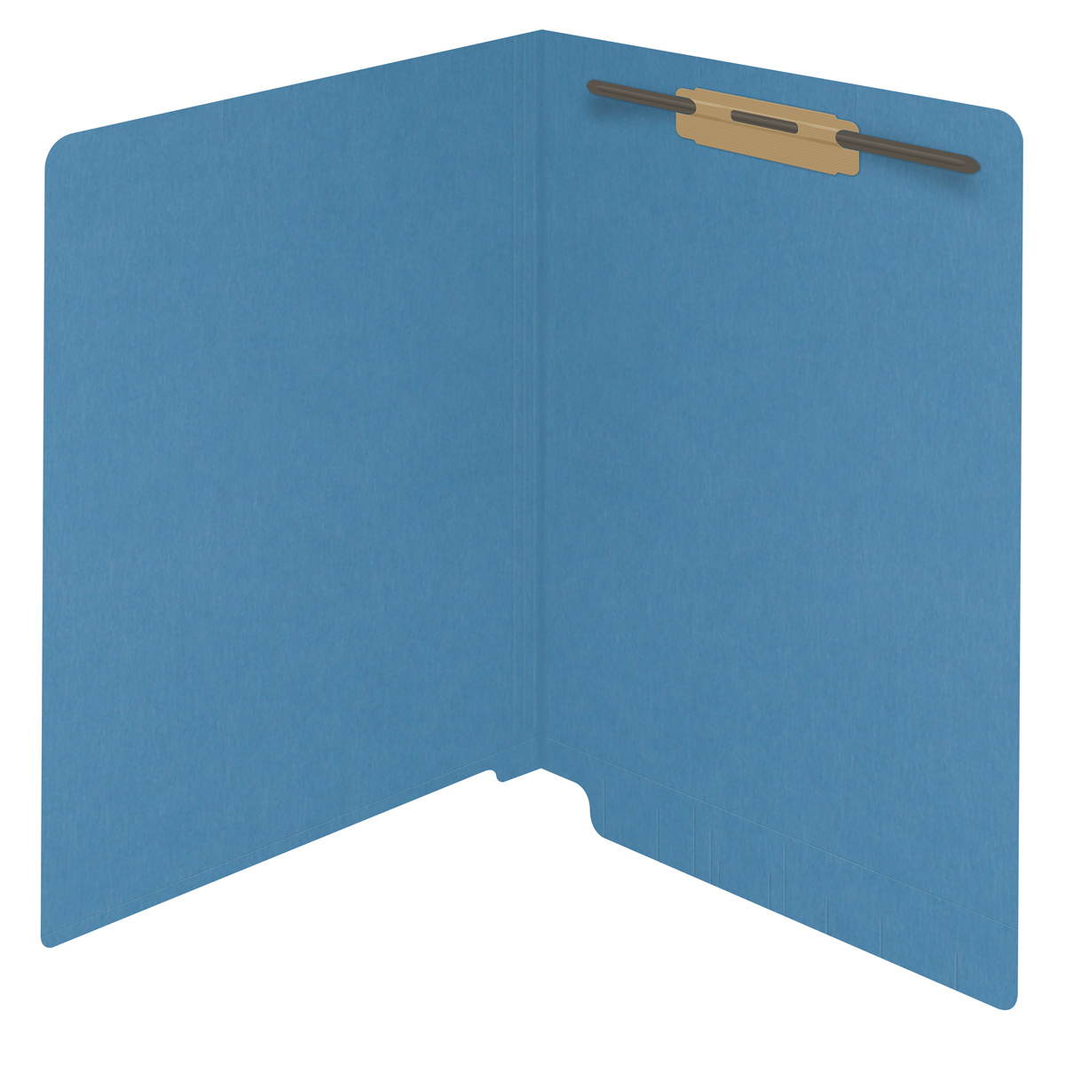 BLUE End Tab Folder - Letter Size - Fastener in Position 1 - Full Cut 2-Ply Tab - 11 Pt. Stock - 50/Box