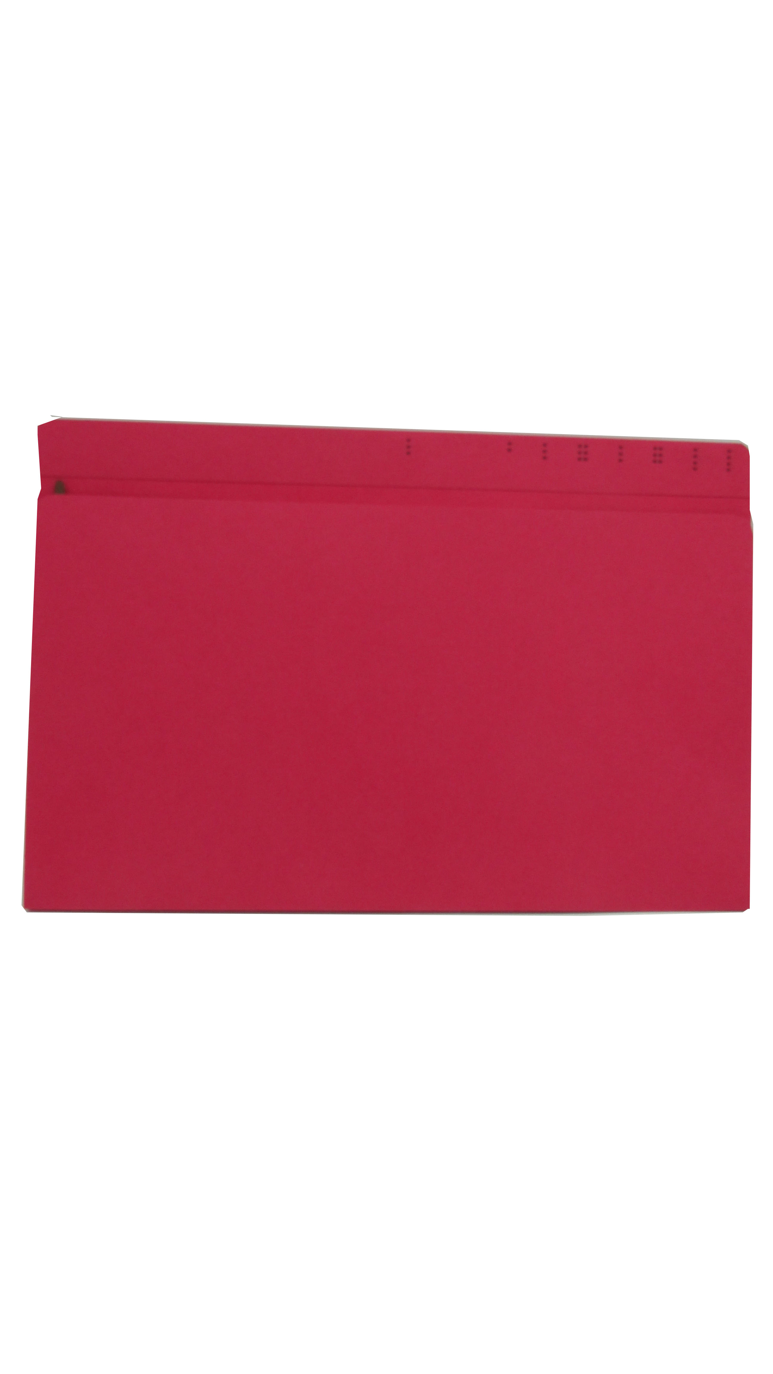 RED Top Tab File Folder With Fastener in Position 1&3 - Legal Size -  11 pt -  Reinforced Straight Cut Top Tab with Printed Label Marks  - 50/Box
