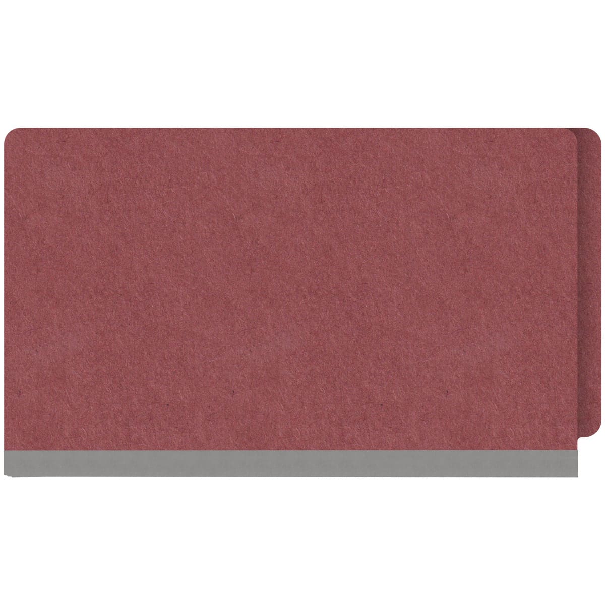 Dark Red Legal Size End Tab Two Divider Classification Folder with 2" Russet Brown Tyvek Expansion and 2" Fasteners in Positions 1 & 3 and 1" Duo Fasteners in Dividers - 25PT. Type 3 Pressboard - 10/Box (DV-S52-26-3ARD)