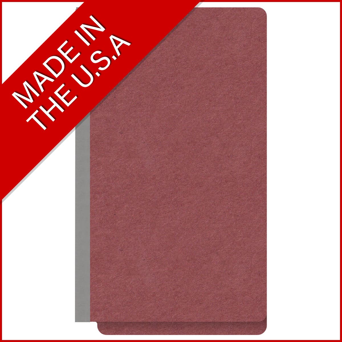 Dark Red Legal Size End Tab Two Divider Classification Folder with 2" Russet Brown Tyvek Expansion and 2" Fasteners in Positions 1 & 3 and 1" Duo Fasteners in Dividers - 25PT. Type 3 Pressboard - 10/Box (DV-S52-26-3ARD)