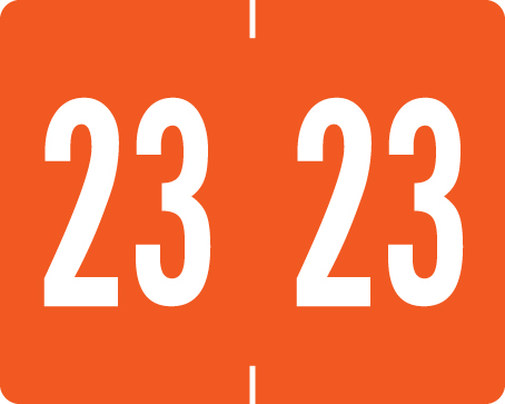 TAB 2023 Yearband Label - Dk. Orange - A1309 Series - 1" H x 1-1/4"W - 500/Roll