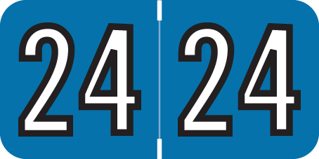 Barkley Systems 2024 Yearband Label BKYM Series - Blue/BK- 3/4"H X 1-1/2" W - 500/Roll