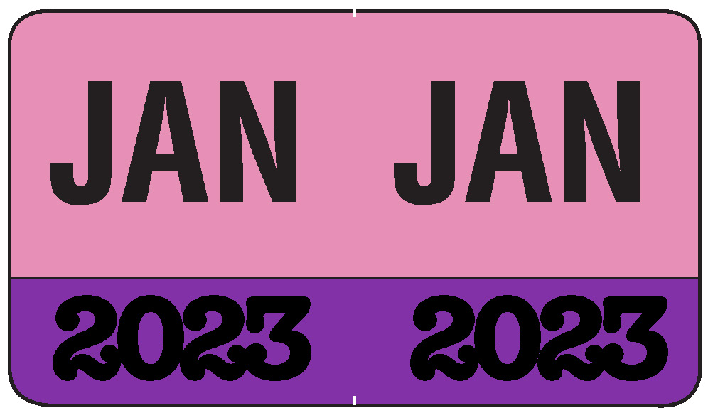 Month/Year Labels 2023 - January - 225 Labels Per Pack - 1-1/2" W X 1" H