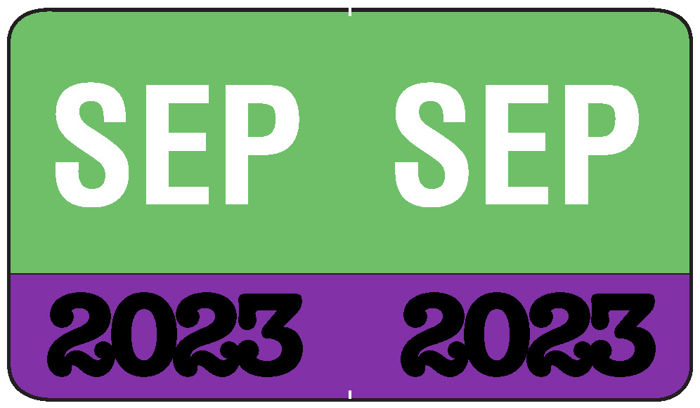 Month/Year Labels 2023 - September - 225 Labels Per Pack - 1-1/2" W X 1" H