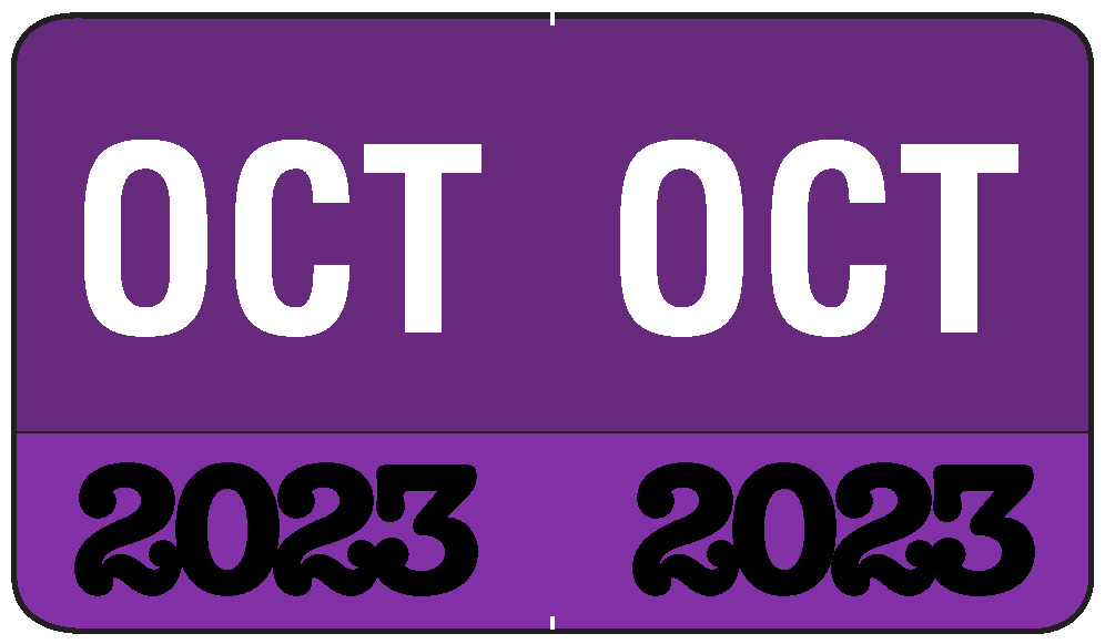Month/Year Labels 2023 - October - 225 Labels Per Pack - 1-1/2" W X 1" H
