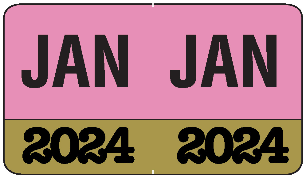 Month/Year Labels 2024 - January - 225 Labels Per Pack - 1-1/2" W X 1" H