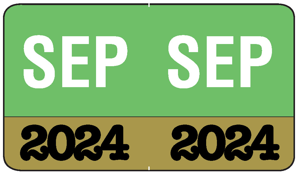 Month/Year Labels 2024 - September - 225 Labels Per Pack - 1-1/2" W X 1" H