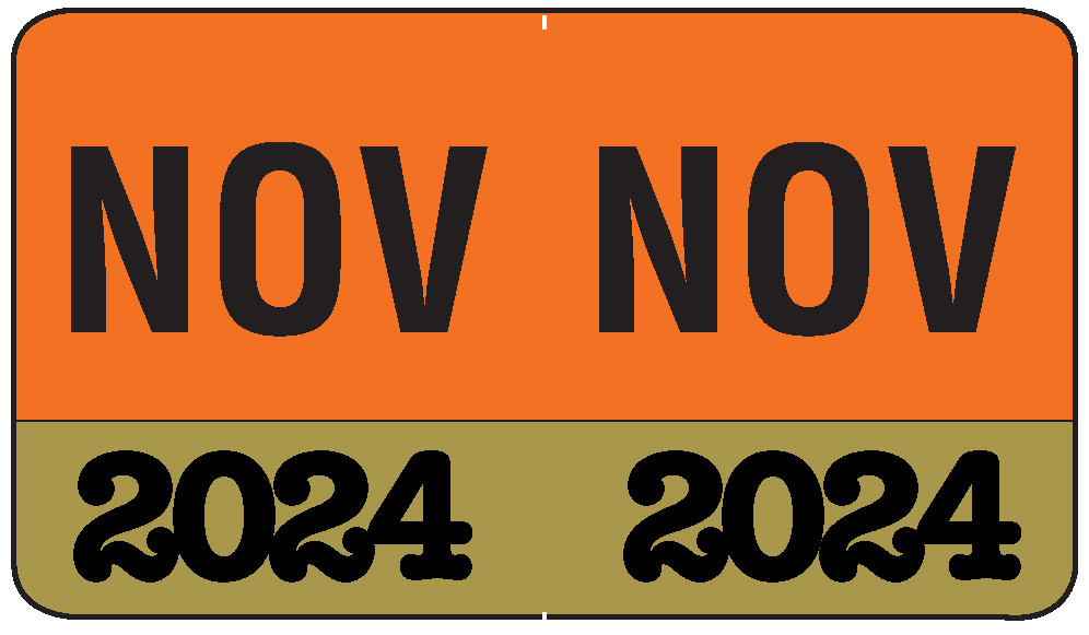 Month/Year Labels 2024 - November - 225 Labels Per Pack - 1-1/2" W X 1" H