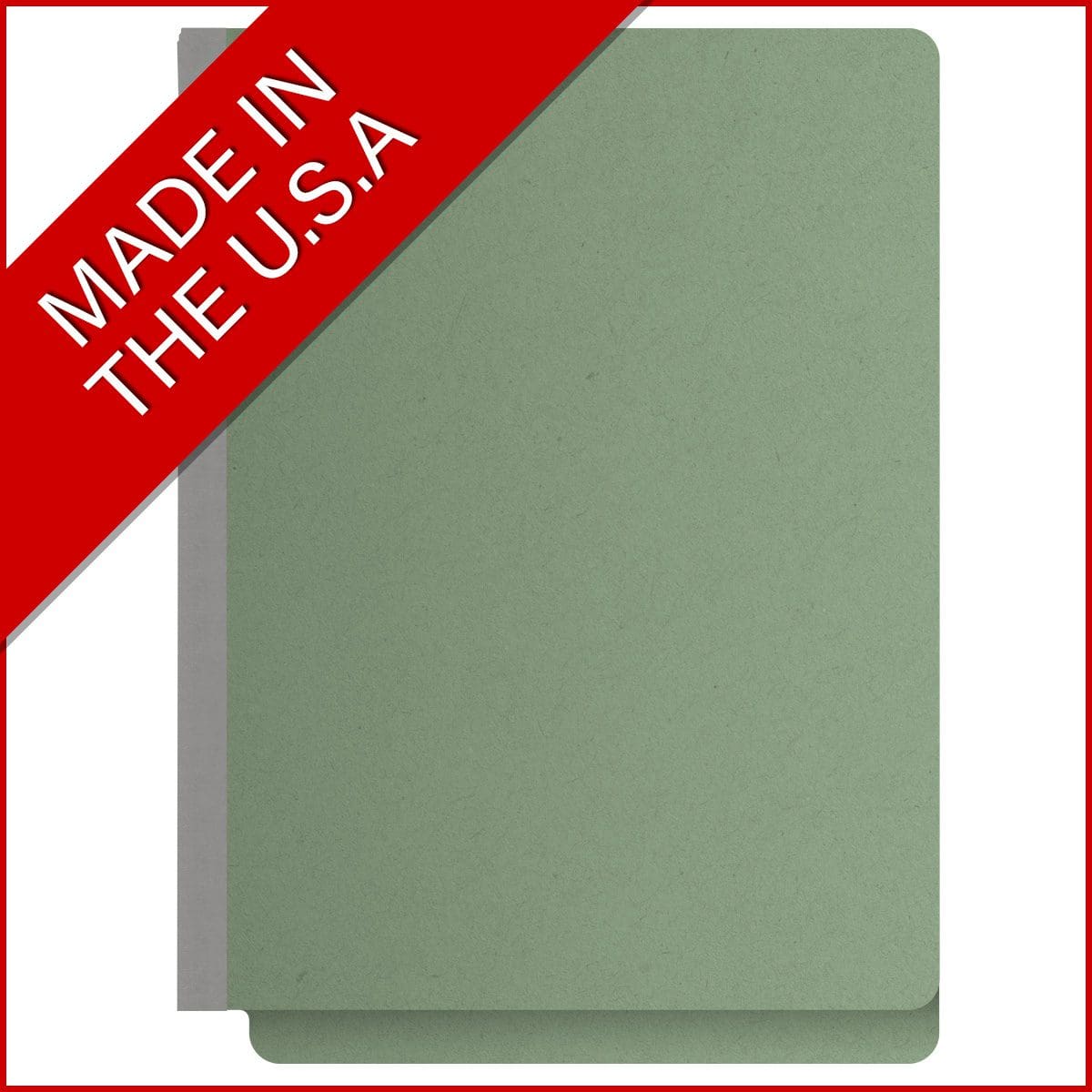 Green letter size end tab classification folder with 2" gray tyvek expansion. 25 pt type 3 pressboard stock, 25/Box