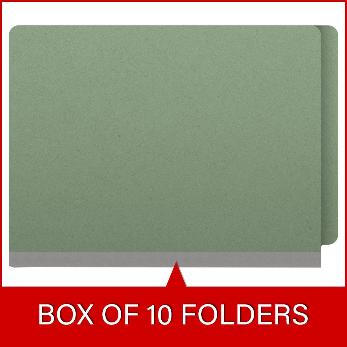 Green letter size end tab classification folder with 2" gray tyvek expansion. 25 pt type 3 pressboard stock. Packaged 25/125. (DV-S42-00-3AGN)