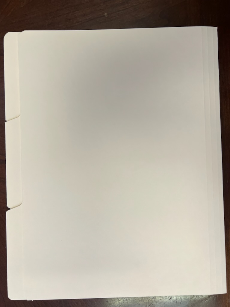 Top Tab Folder - 14 PT. Manila - 1/3 Cut Tabs Assorted Positions - Letter Size - Reinforced Tab - 50/Box