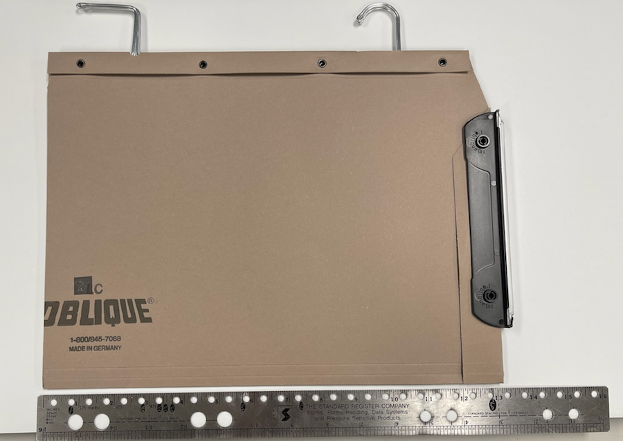 Oblique Hanging Compartment File - 13" x 9-7/8" - Install Height is 12" - Max 2" Capacity - V-Base Style - 25/Box