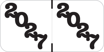 Jeter Yearband Label (Rolls of 500) - 2027 - White - 3/4" H x 1-1/2" W -  JTYM Series - Laminated