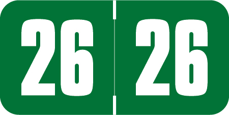 Safeguard Yearband Labels- 2026 - Dark Green - SG3Y Series for Ringbook - Laminated -  3/4" H x 1-1/2" W - 270/Pack