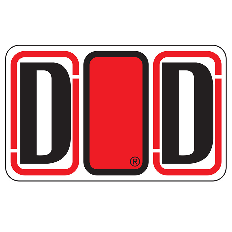 Jeter Series 7700 Labels - Letter  "D" - Red -  24/SHEET - 240 Labels Total