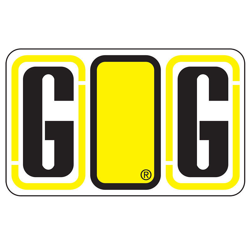 Jeter Series 7700 Labels - Letter  "G" - Yellow -  24/SHEET - 240 Labels Total