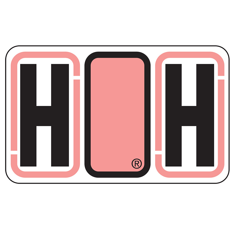 Jeter Series 7700 Labels - Letter  "H" - Pink -  24/SHEET - 240 Labels Total
