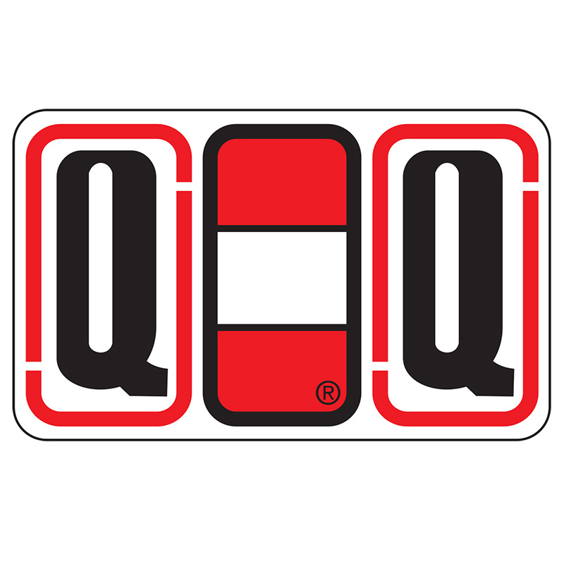 Jeter Series 7700 Labels - Letter  "Q" - Red -  24/SHEET - 240 Labels Total