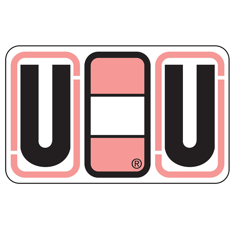 Jeter Series 7700 Labels - Letter  "U" - Pink -  24/SHEET - 240 Labels Total