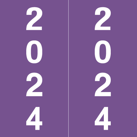 2024 IFC Yearband Label - Purple -  Vertical - 1-7/8" H x 1-1-7/8" W - 500/Roll