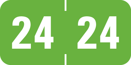 2024 Profile Yearband Label -  FL. GREEN -  3/4" H x 1-1/2" W - 500/Roll