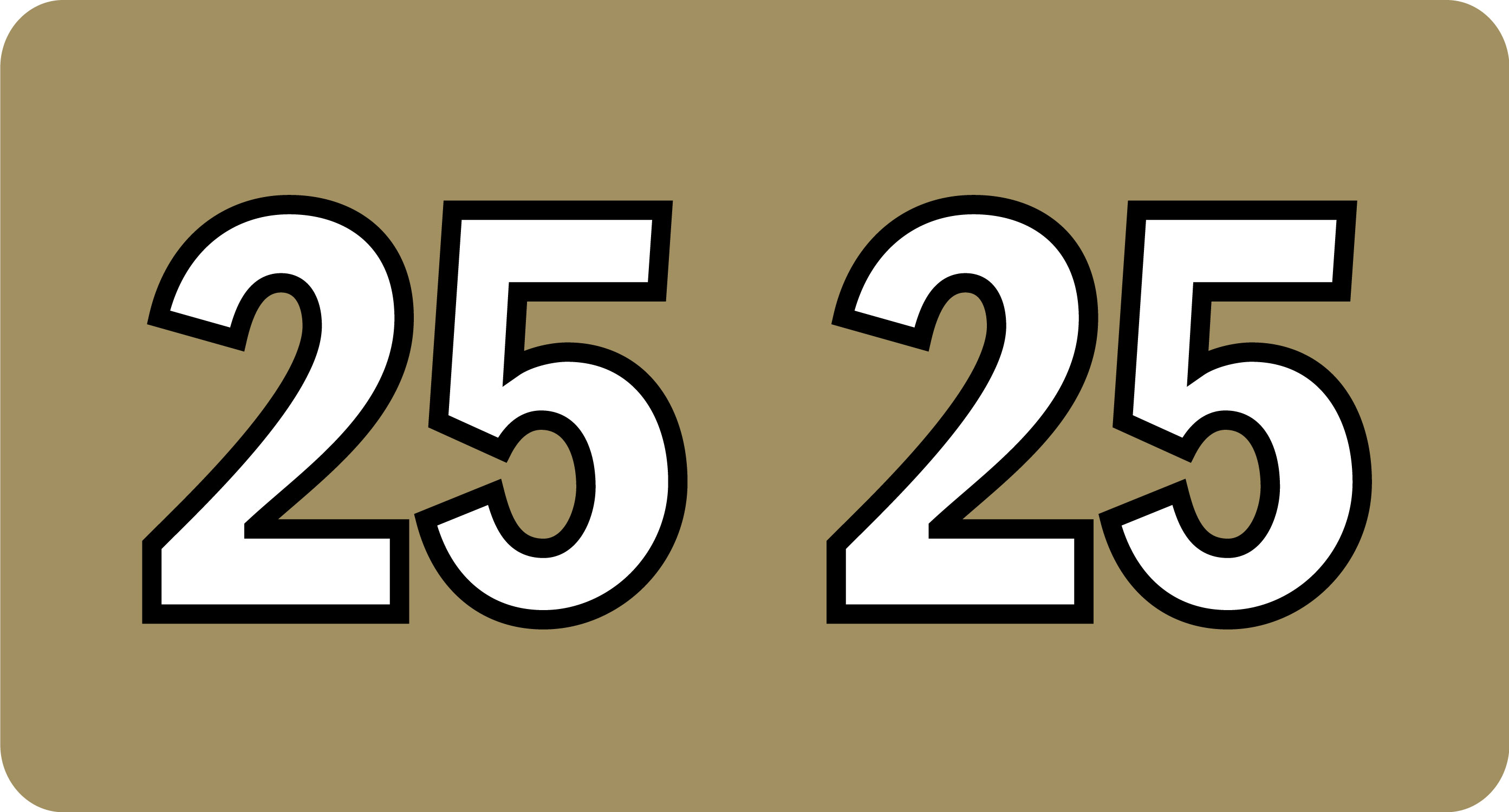 2025  ISDA COMPATIBLE YEARCODE LABEL - GOLD - 3/4"H x 1-1/2"W -  500/ROLL