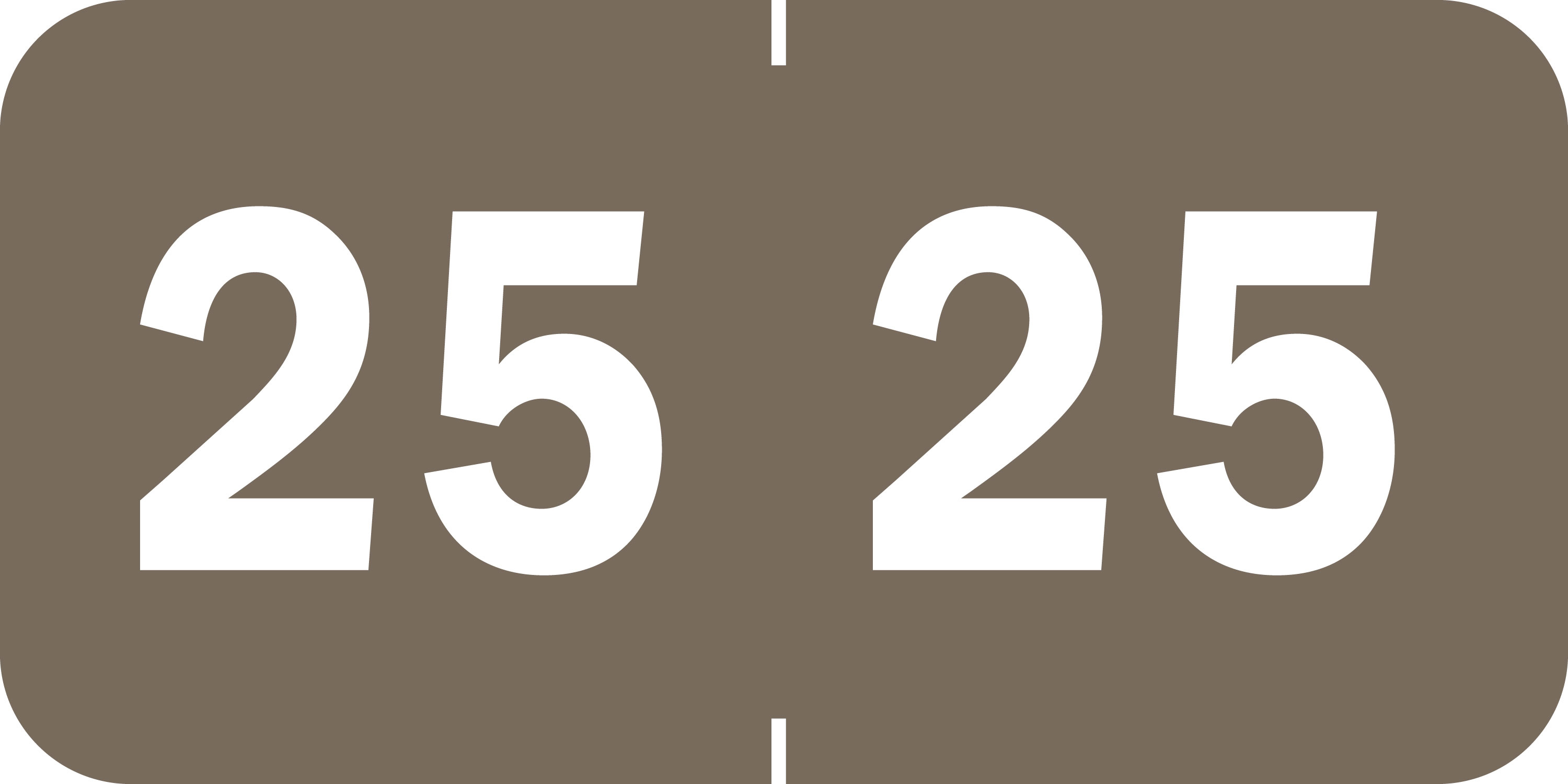 3/4" YR LBL '25' GRAY 500/RL
TABBIES