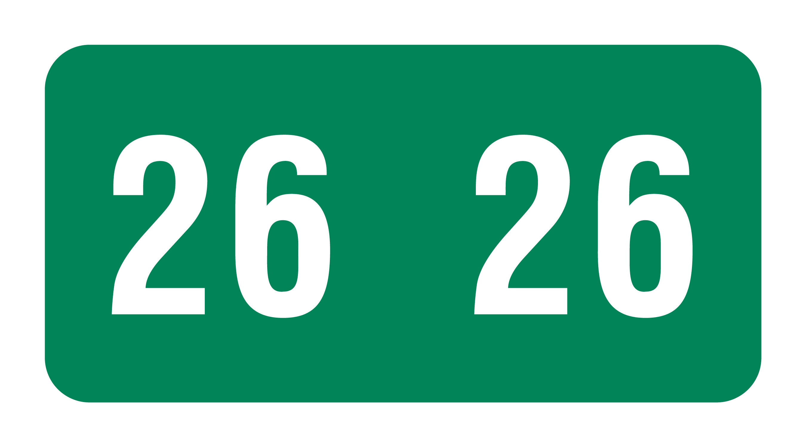 1/2" YR LBL '26' GREEN 250/PK SMEAD MATCH