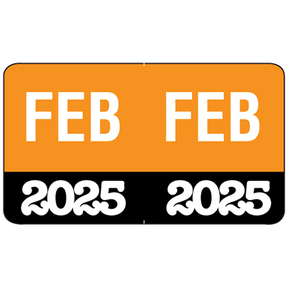 Month/Year Labels 2025 - February - 225 Labels Per Pack