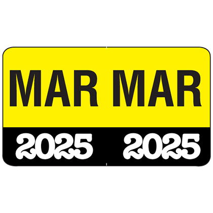 Month/Year Labels 2025 - March - 225 Labels Per Pack