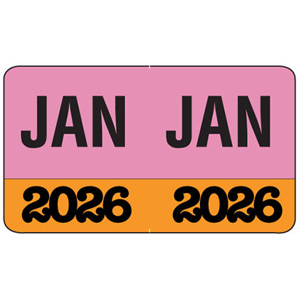 Month/Year Labels 2026 - January - 225 Labels Per Pack