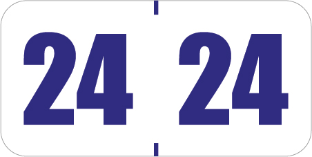 POS 2024 Yearband Label - White and Blue -  3/4" H x 1-1/2" W  - PBYV Series - 500/Roll