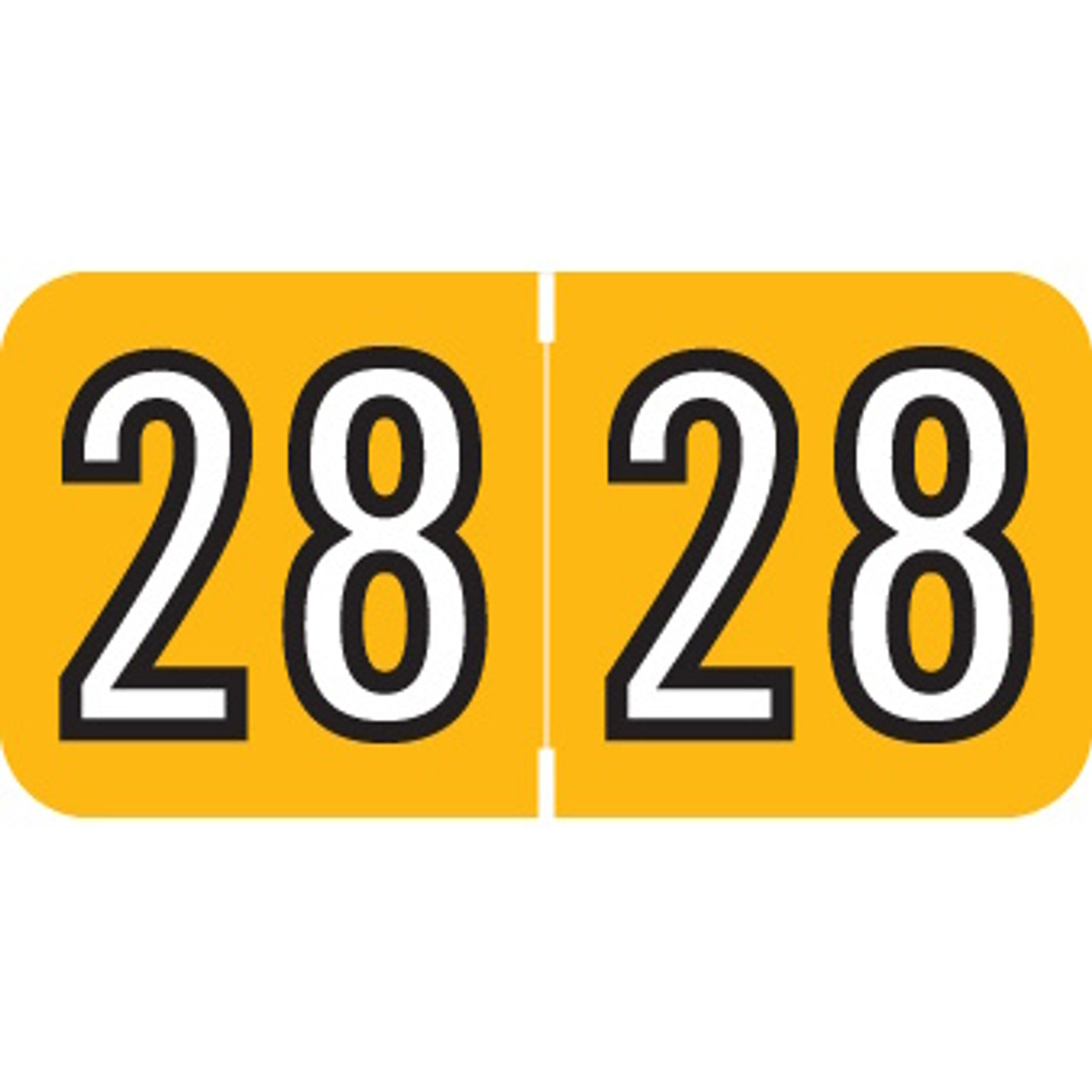 Amerifile Yearband Label (Rolls Of 500) - 2028- Yellow - ARYM Series - Laminated -3/4" H X 1-1/2" W