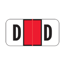 JETER Alphabetic Labels - 2900 Series Sheets for Binder - D- Red-225 Per Pack