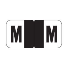 JETER Alphabetic Labels - 2900 Series Sheets for Binder - M- Black-225 Per Pack