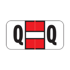 JETER Alphabetic Labels - 2900 Series Sheets for Binder - Q- Red-225 Per Pack