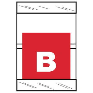 Col'R'TAB Top Tab Alpha Labels - 82050 Series - Letter 'B' - RED  1-1/2" H x 1" W - Labels on Sheets - 100/Pack